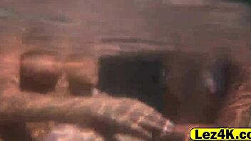 Gorgeous Lesbians Kiss and Finger Each Other in Pool Love