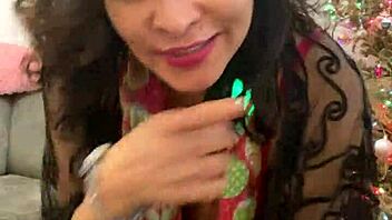 Anna Maria Mature Latina In Red Lingerie Christmas