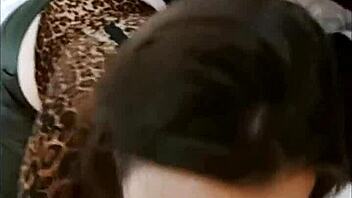 French Amateur in Leather Pants Gets Rimmed Doggystyle POV. Satin Shirt and Heels Add Spice! 😍