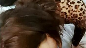 French Amateur in Leather Pants Gets Rimmed Doggystyle POV. Satin Shirt and Heels Add Spice! 😍