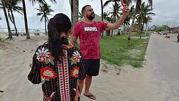 took the young carioca to the beach for couple fun in the woods