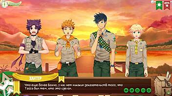 game friends camp episode 22 with russian voice acting, planning something intriguing.