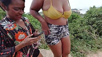 took the young carioca to the beach for couple fun in the woods