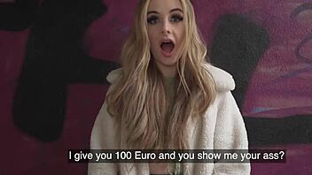 Public agent bangs blonde Brit babe outdoors POV.