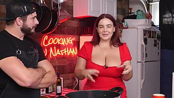 always horny in the kitchen with big tits