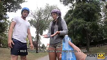 Submissive guy cashes in on girlfriend's hot hunter sex! 💰