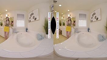 alyx star masturbates in the bath craving a big cock to suck