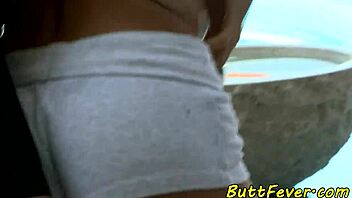 european babe rides lover's cock outdoors