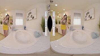 alyx star masturbates in the bath craving a big cock to suck