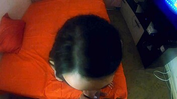 Great Footjob And Blowjob From Beautiful Girl In Nylon Stockings!