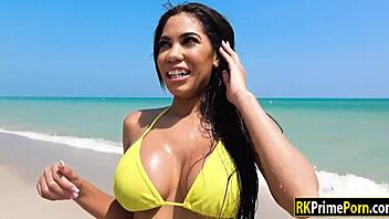 shae evans, big tits latina, gets drilled by huge cock outdoors