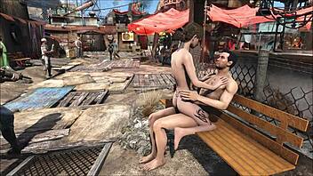 brunette in fallout 4 fucks publicly