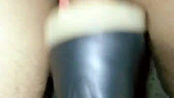 Solo session with creamy finale in Asian stud's Fleshlight