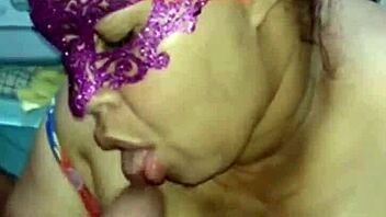 Latina hooker jerks and milks thick cock dry?