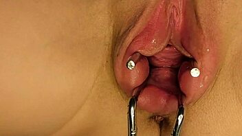 Close up of a woman’s squirting orgasm with a mirror angle
