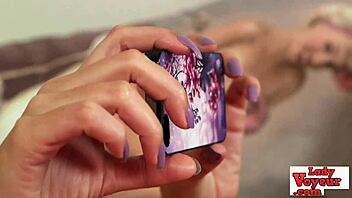 hot lingerie chick dominates her submissive with jerk off instructions