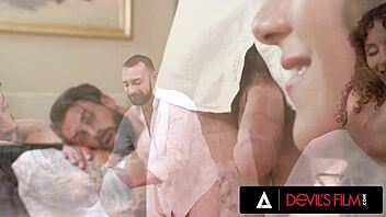 cute liv has a wild threesome with husband and masseur