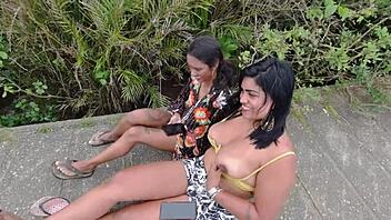 took the young carioca to the beach for couple fun in the woods