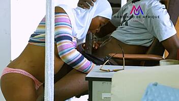 ebony girl with big ass riding a monster black cock wetly.