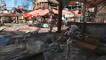 brunette in fallout 4 fucks publicly