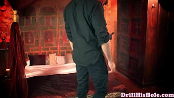 Gay bottom stud takes deep anal dicking in bondage 😏💪