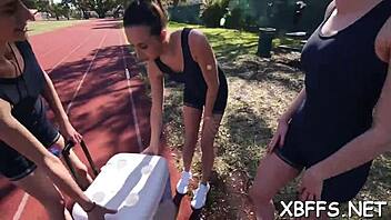 Barely legal teens with small tits suck cocks in group sex