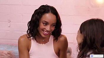 lesbian exes reunite in passionate threesome licking