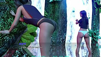 Big tits and curvy bodies get splashed in this anime game