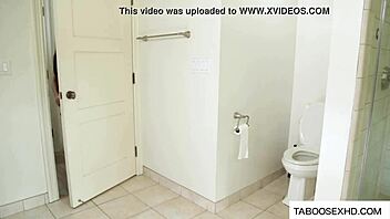 Perverted Guy Jerking Off in Front of a Shocked Girl.