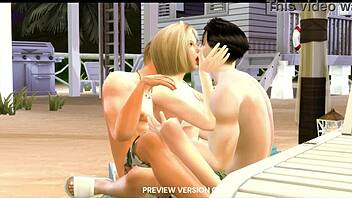 Taylor And Joe On Beach Walk Turn Sensual 3Some!
