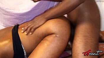 Hard sex with my Ghana girlfriend rips her clothes apart