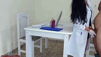 yo, doutora jennyfer fixes my hard-on issue during the exam!