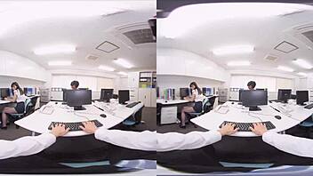 【オフィスvr】社内恋愛昼休憩中にこっそりオフィスで中出しsex　成沢きさき