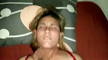 opening my wife's legs and banging her with pleasure on her face