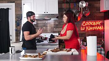 always horny in the kitchen with big tits