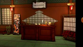 Rough threesome with blowjob in anime hentai