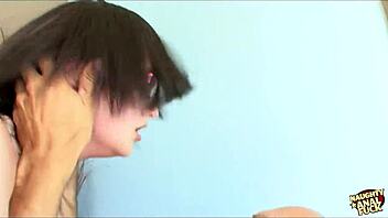 Nerdy brunette gets her ass pounded in different positions