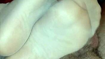 I gave a homemade footjob using different nylons, pantyhose, and stockings.