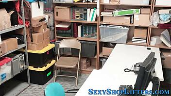 little teen thief caught getting a facial cumshot