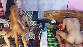 Two hot couples share intense emotions during homemade hardcore fucking and deepthroat.