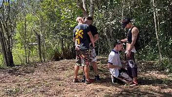 Beautiful huge domination with twink slave in brazilian underwear