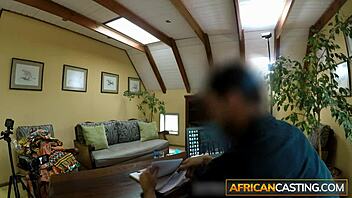 Black amateur gets hair pulled and fucked hard on cam