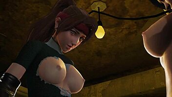 Final Fantasy Double Futanari - Scarlet Gets Fucked By Tifa And Jessie