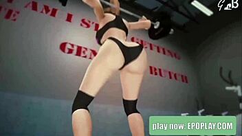 Clothed Blonde Teases at Gym in 3D Anime