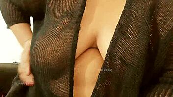 Asian sexy girl flaunts big boobs and tits intensely