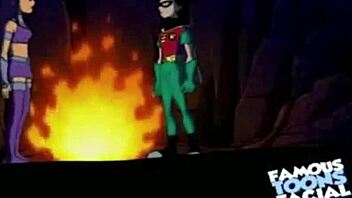 Starfire and Robin's hot scene with doggy style action