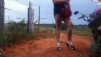 I fucked the blonde teen on the road in public, she came hard!