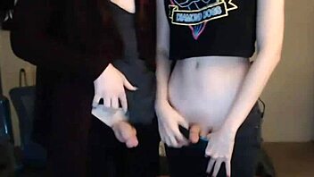 tranny duo showcasing unique styles in wild action.