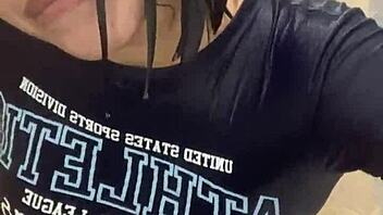 Young girl fucks best friend in bathroom wet pussy action