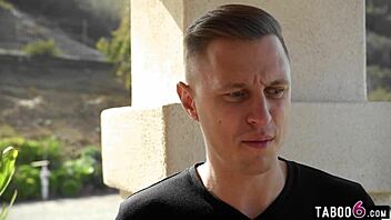 Huge boobs stepmom watches petite teen stepdaughter fuck.